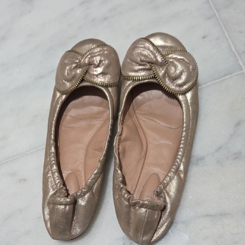 See By Chloe Metallic Ballet Flats